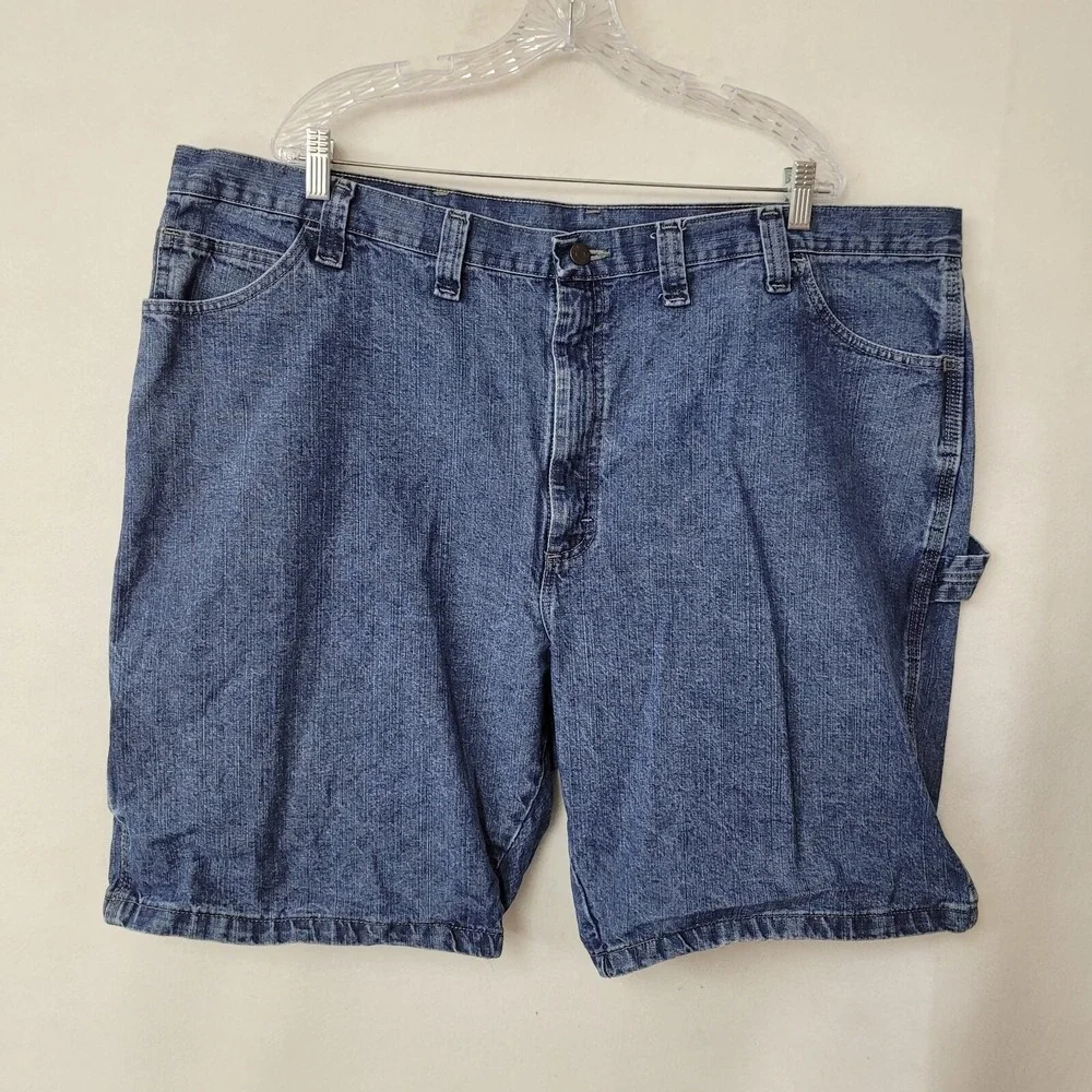 Wrangler Mens Carpenter Denim Shorts Size 46‎ Blue Medium Wash Utility Workwear